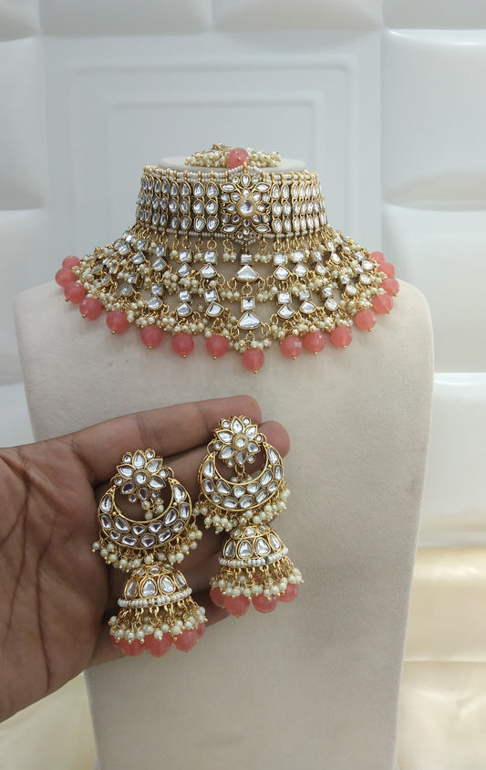 Kashmir Gajjri kundan Indian Choker Jewellery Set