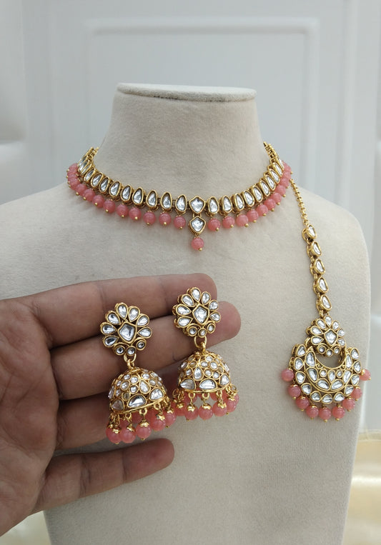 Lovpreet Gajjri kundan Indian Necklace Jewellery Set
