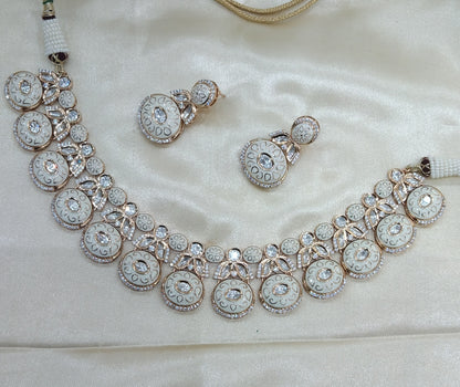 Chital Ivory kundan Indian Necklace Jewellery Set