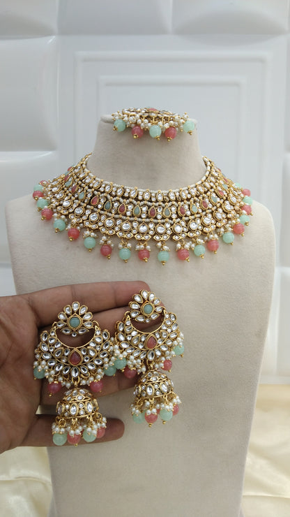 Nuri Gajjri kundan Indian Necklace Jewellery Set