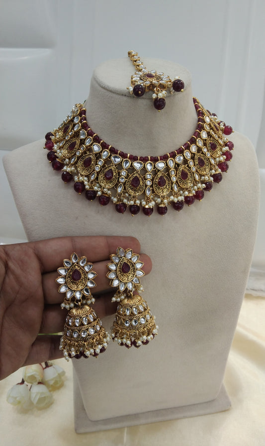 Green  Prestol Kundan Jewelry Set