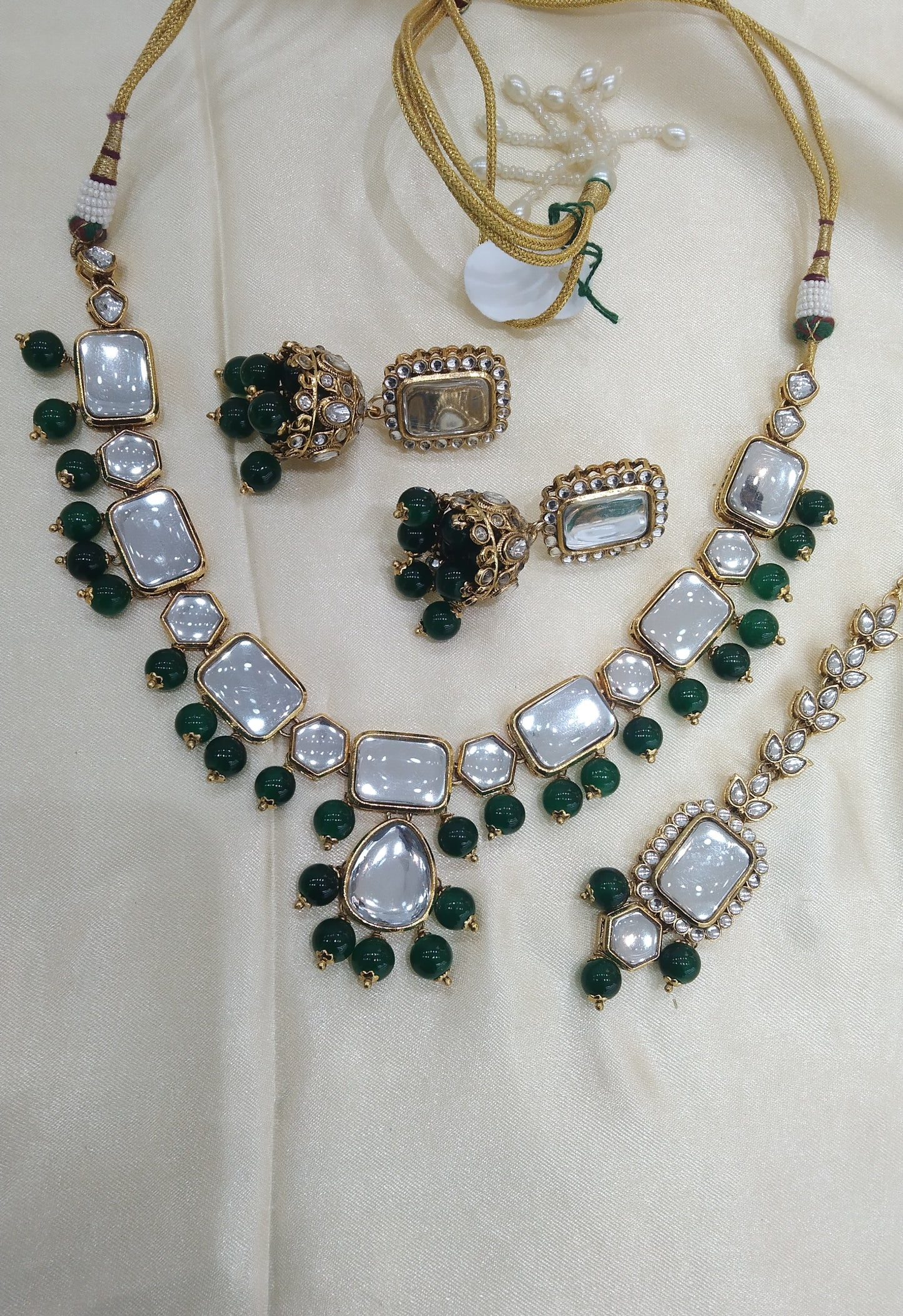 Perry Maroon Kundan Jewelry Set