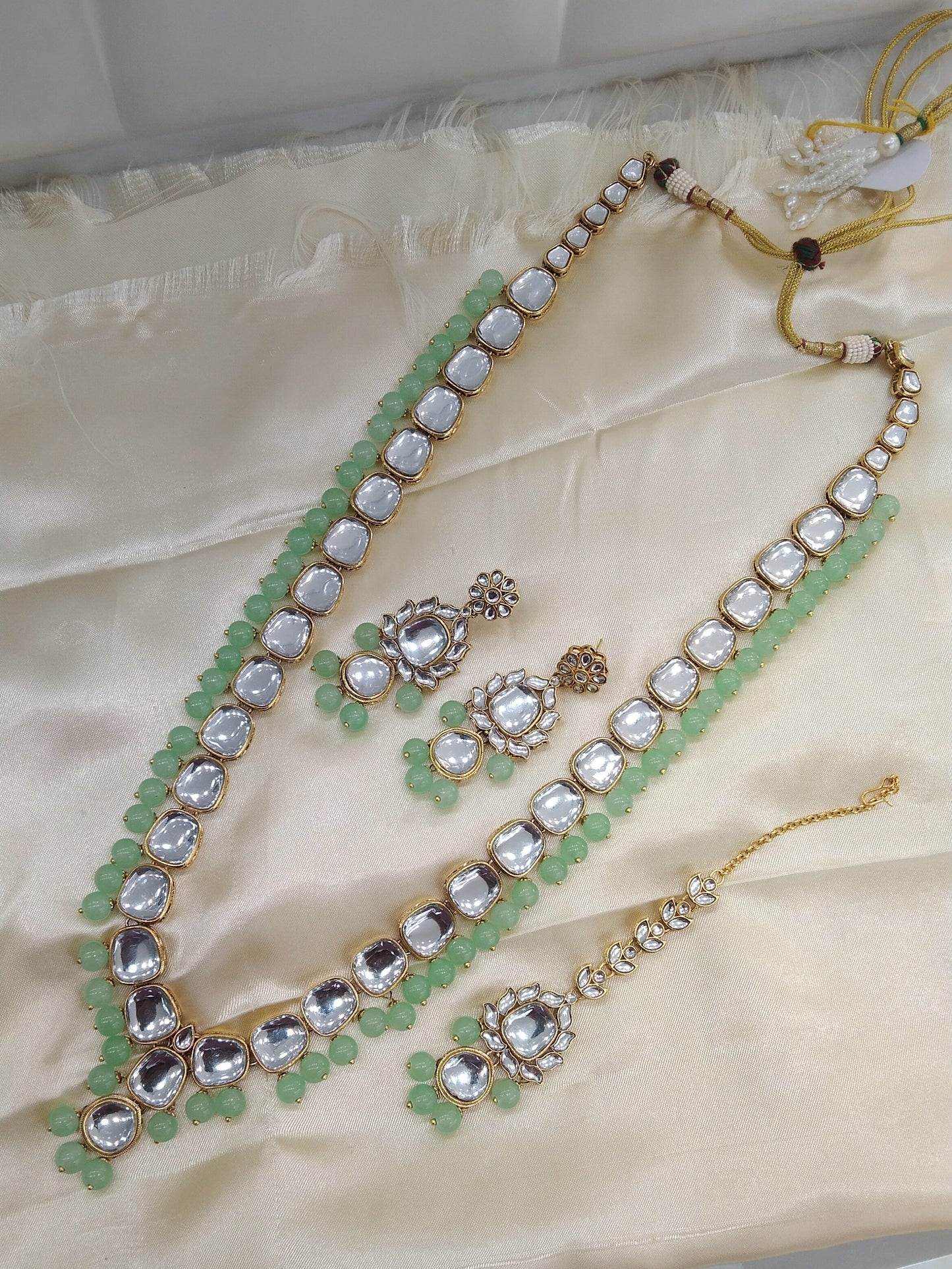 Peach Rani Haar Kundan Jewelry Set