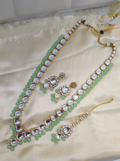 Peach Rani Haar Kundan Jewelry Set