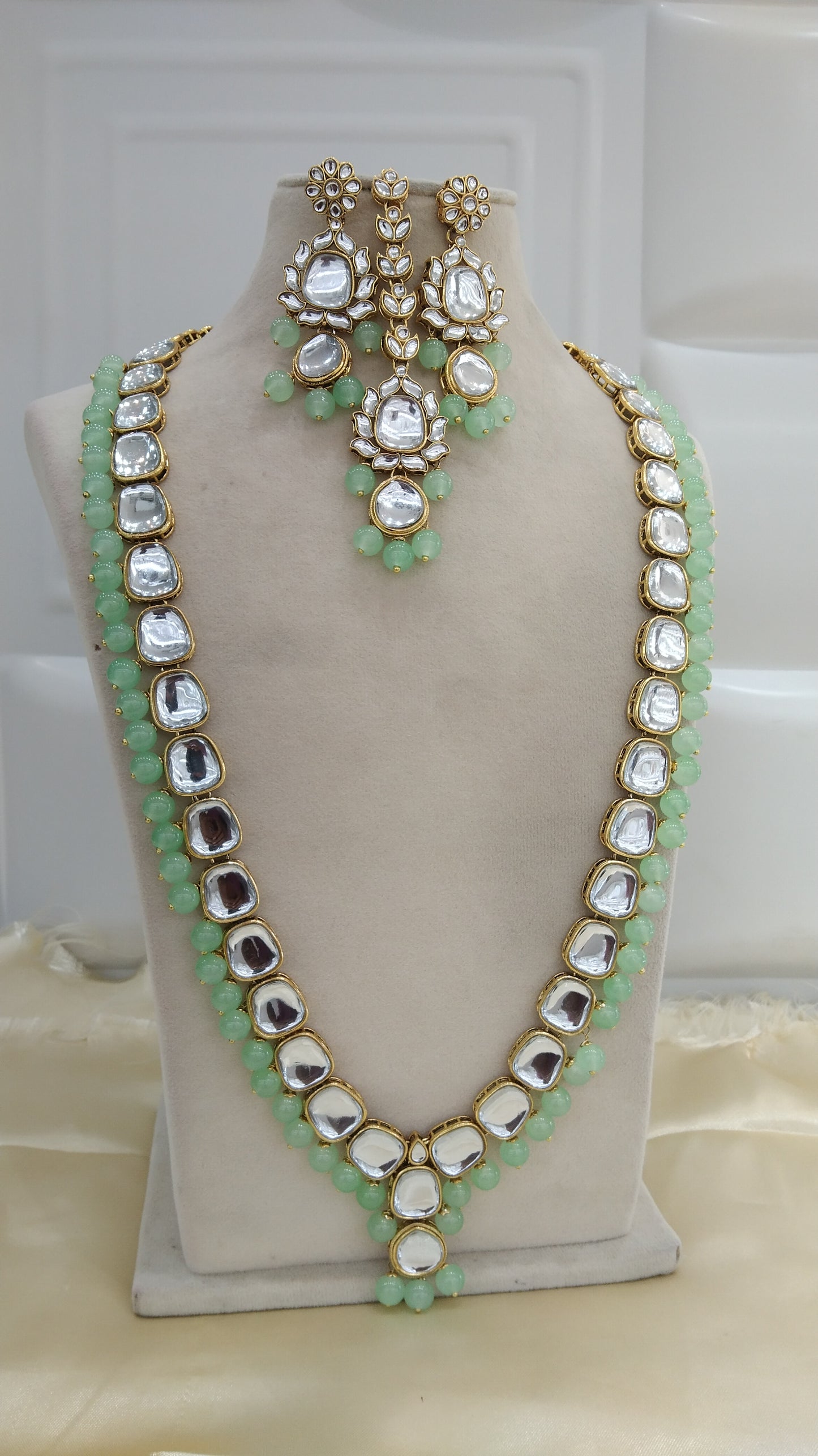 Peach Rani Haar Kundan Jewelry Set