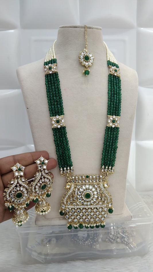 Green Rani Haar Indian Jewelry Set