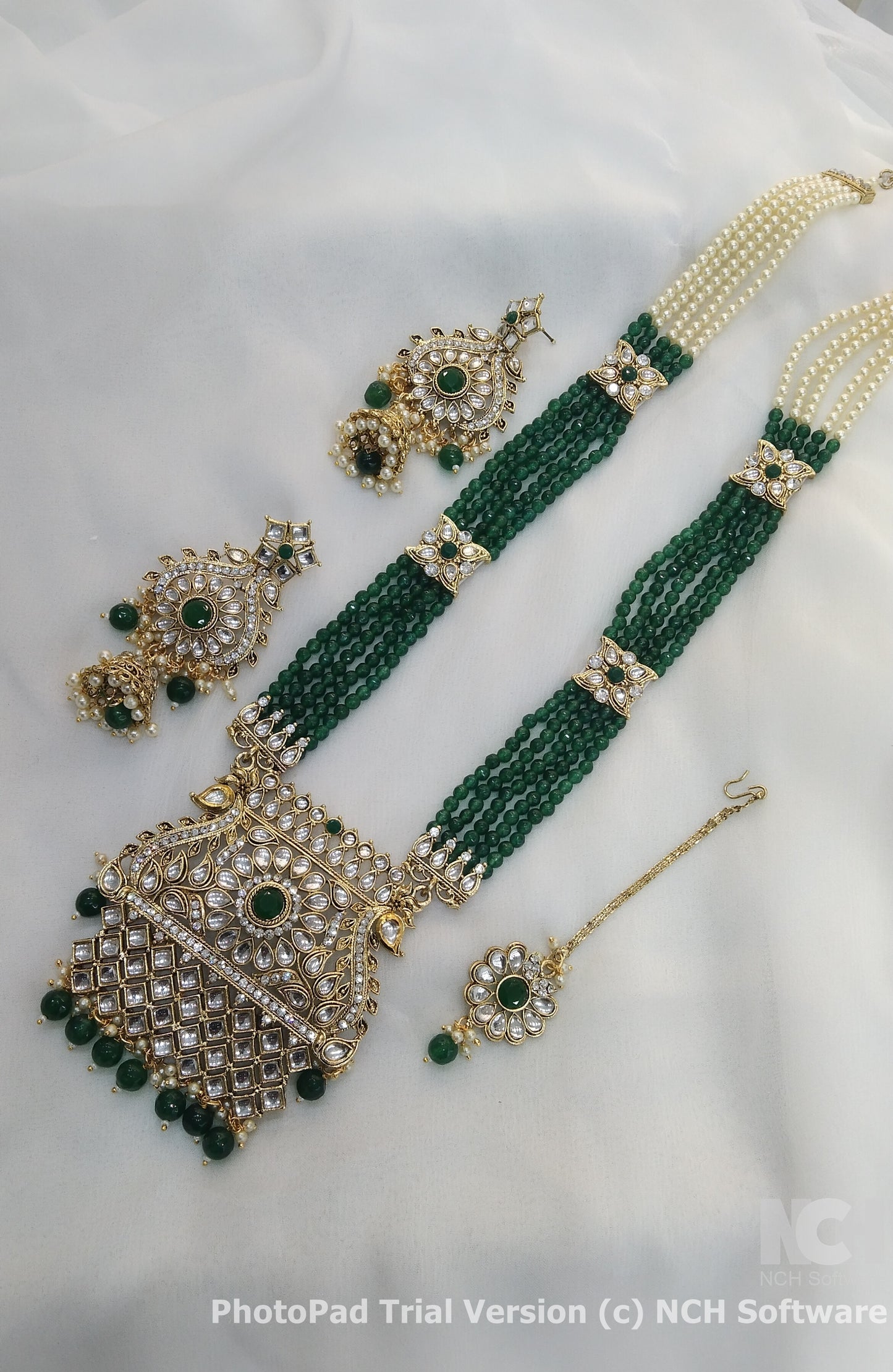 Green Rani Haar Indian Jewelry Set