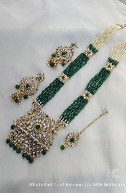 Green Rani Haar Indian Jewelry Set