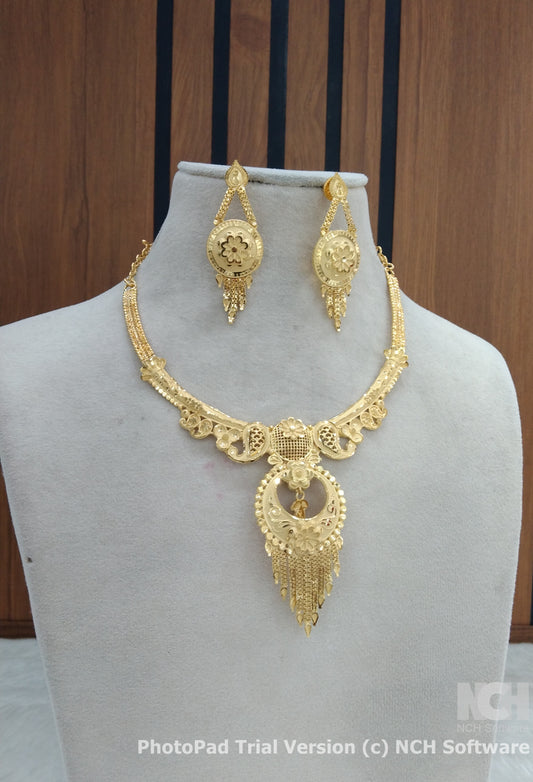 Indian Jewelry 1 gm Gold forming Jewelry Set