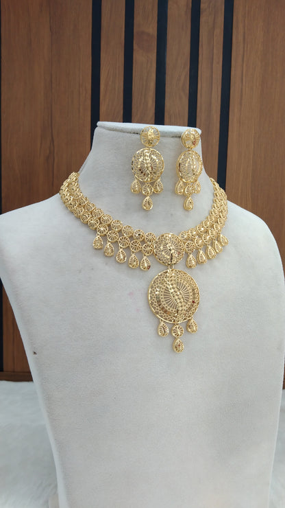 Indian Jewelry 1 gm Gold forming Jewelry Set