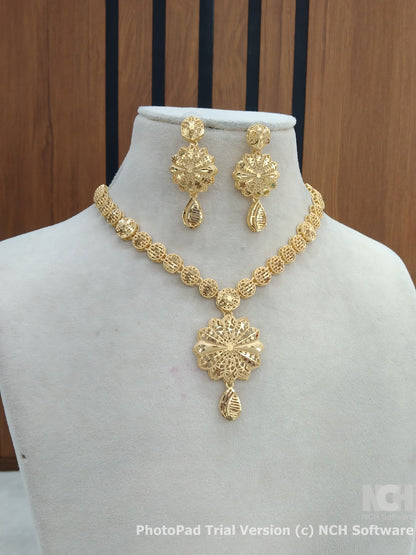 Indian Jewelry 1 gm Gold forming Jewelry Set