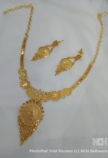 Indian Jewelry 1 gm Gold forming Jewelry Set