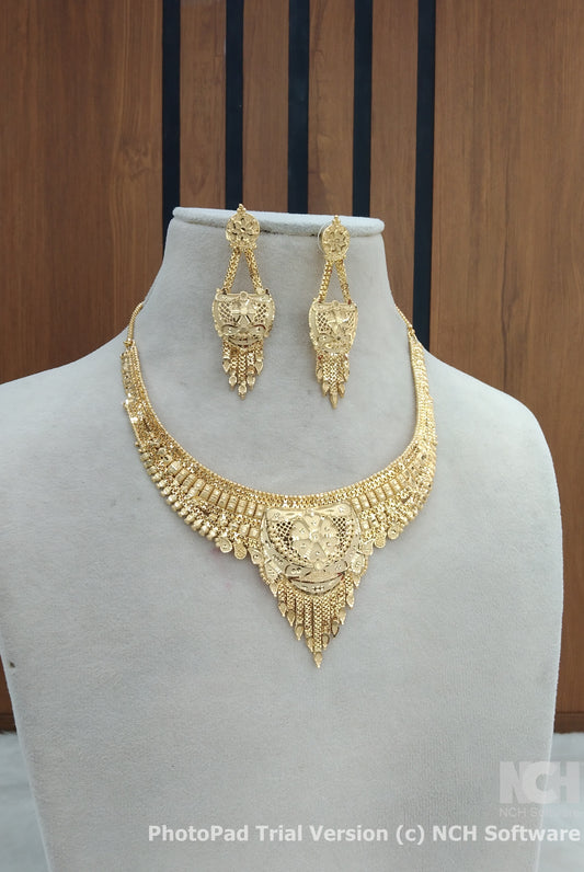 Indian Jewelry 1 gm Gold forming Jewelry Set