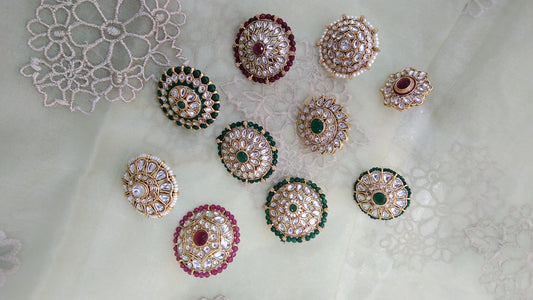 Kundan cocktail finger rings
