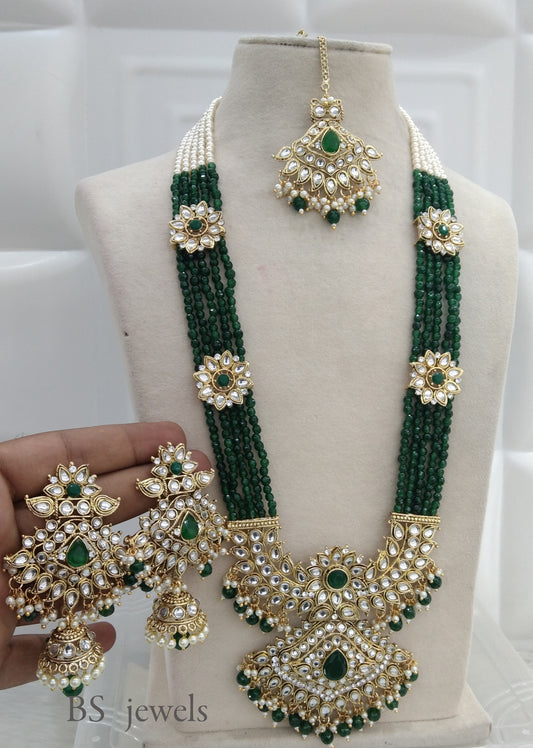 Rani Haar Green kundan Indian Jewelry Set