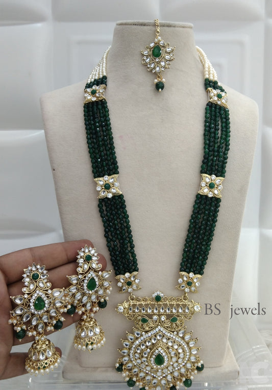 Rani Haar Green kundan Indian Jewelry Set