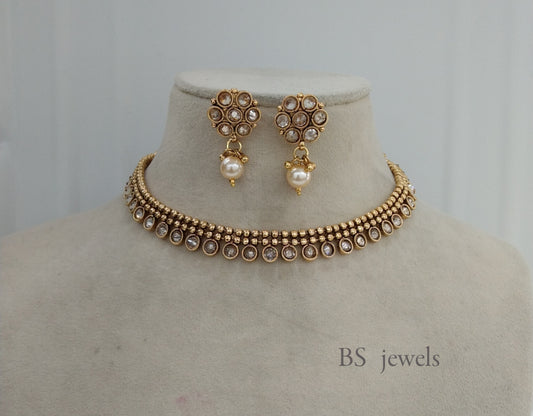 Polki Necklace Jewelry Set