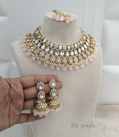 Raagavi Pink Kundan Jewelry Set