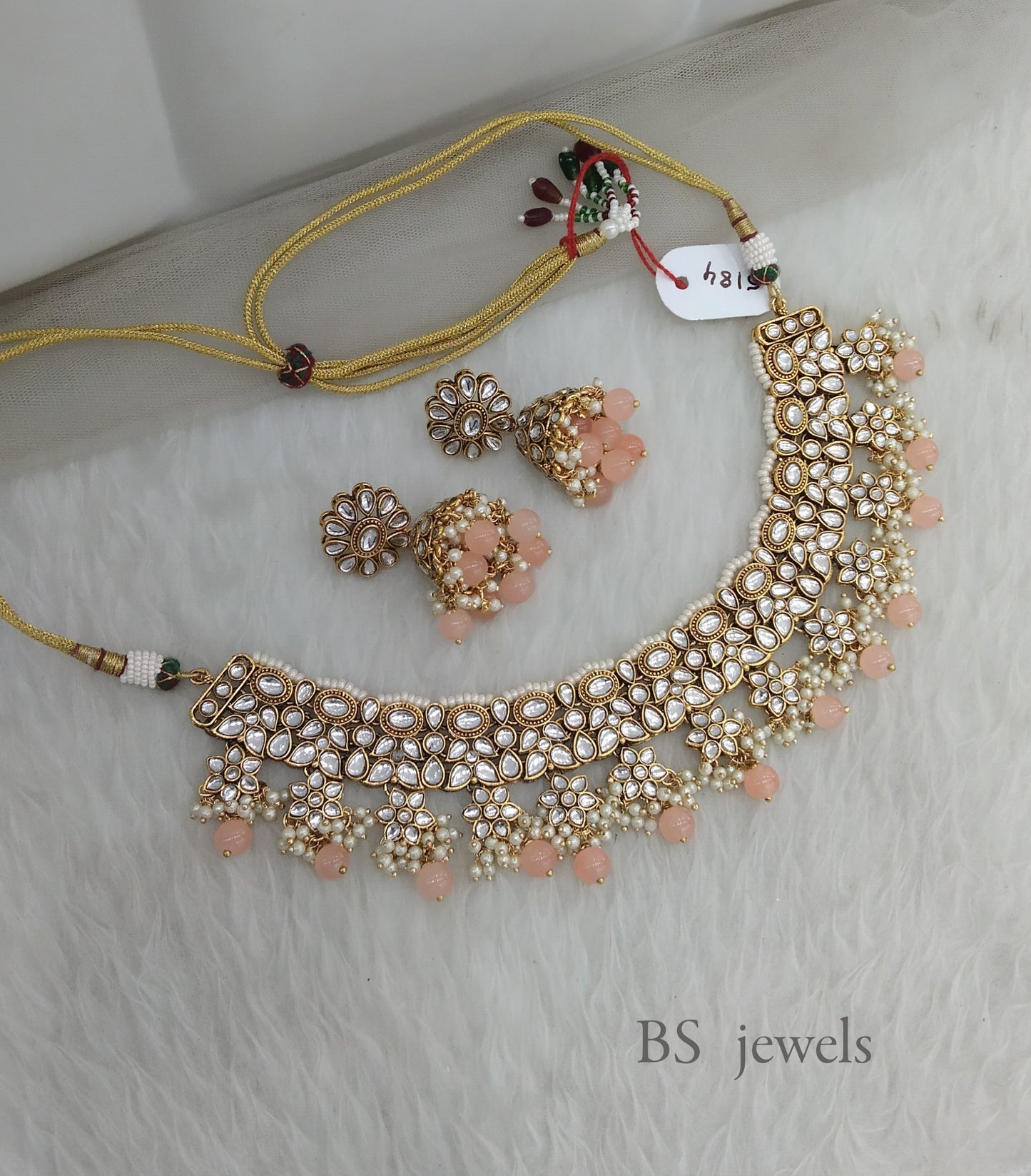 Rock Peach Kundan Jewelry Set