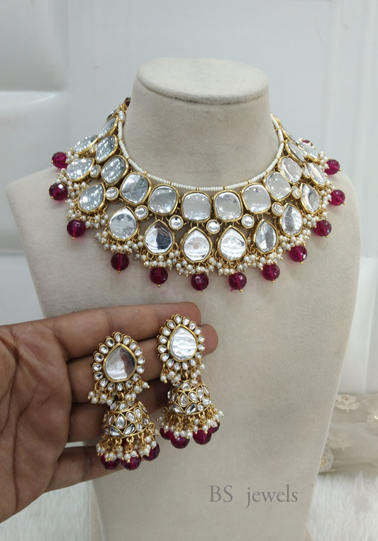 Sannu Majenta Kundan Jewelry  necklace set