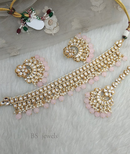 Pink Kundan Jewelry  Siya Choker Set