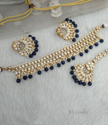 Blue  Kundan Jewelry  Siya Choker Set