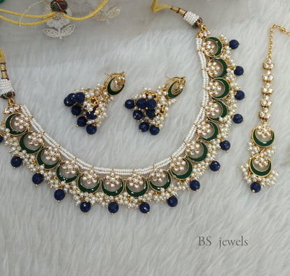 Tanvi Blue Kundan Jewelry Set
