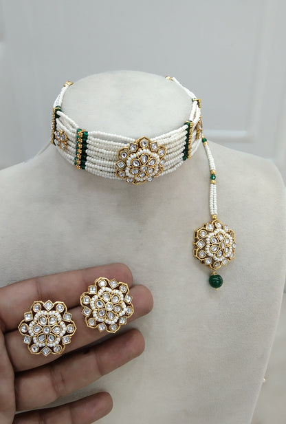 Green Kundan Choker Jewelry Sandeep Set