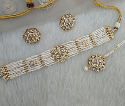 Kundan Choker White Jewelry Sandeep Set