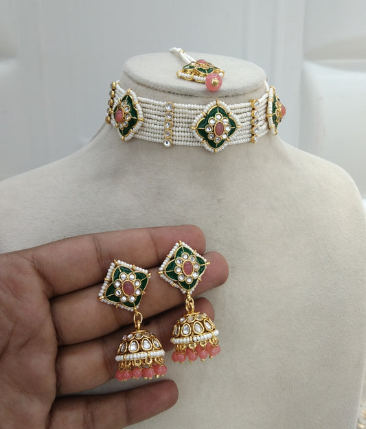 Kundan Choker Gaajri Jewelry sai Set