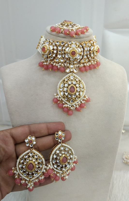 Gaajri Kundan Choker  Jewelry Ram Set