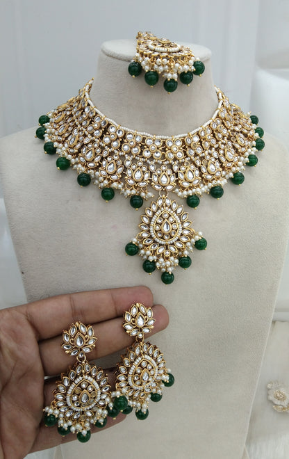 Green Kundan Necklace Jewellery Anu  Set