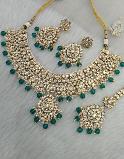 Rama Green Kundan Necklace Jewellery Anu  Set