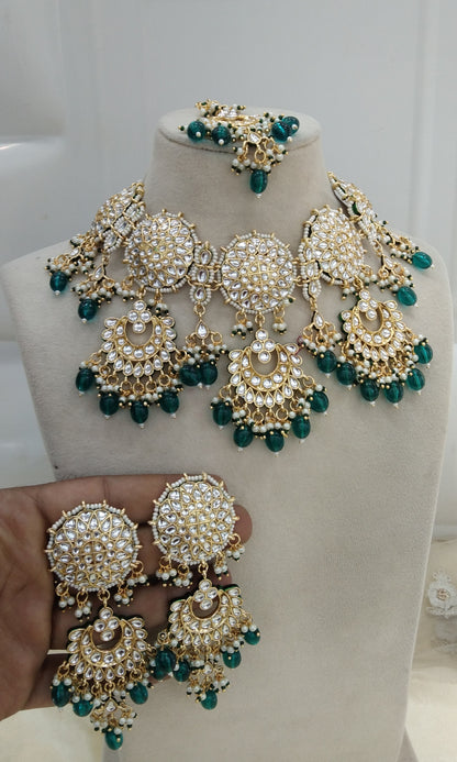 Rama Green Kundan Necklace Jewellery Eric Set