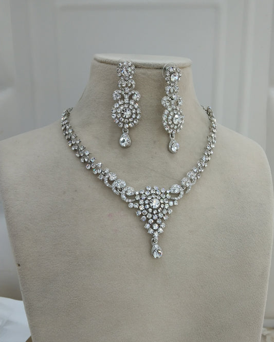 Silver necklace Set Indian jewellery Virat set