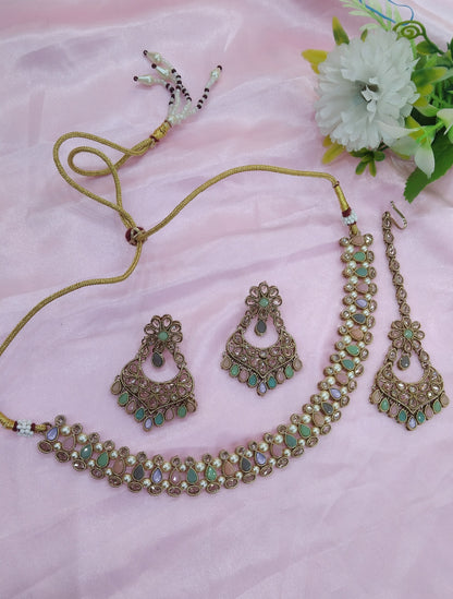 Multicolor Necklace Set Indian jewellery Ritu set