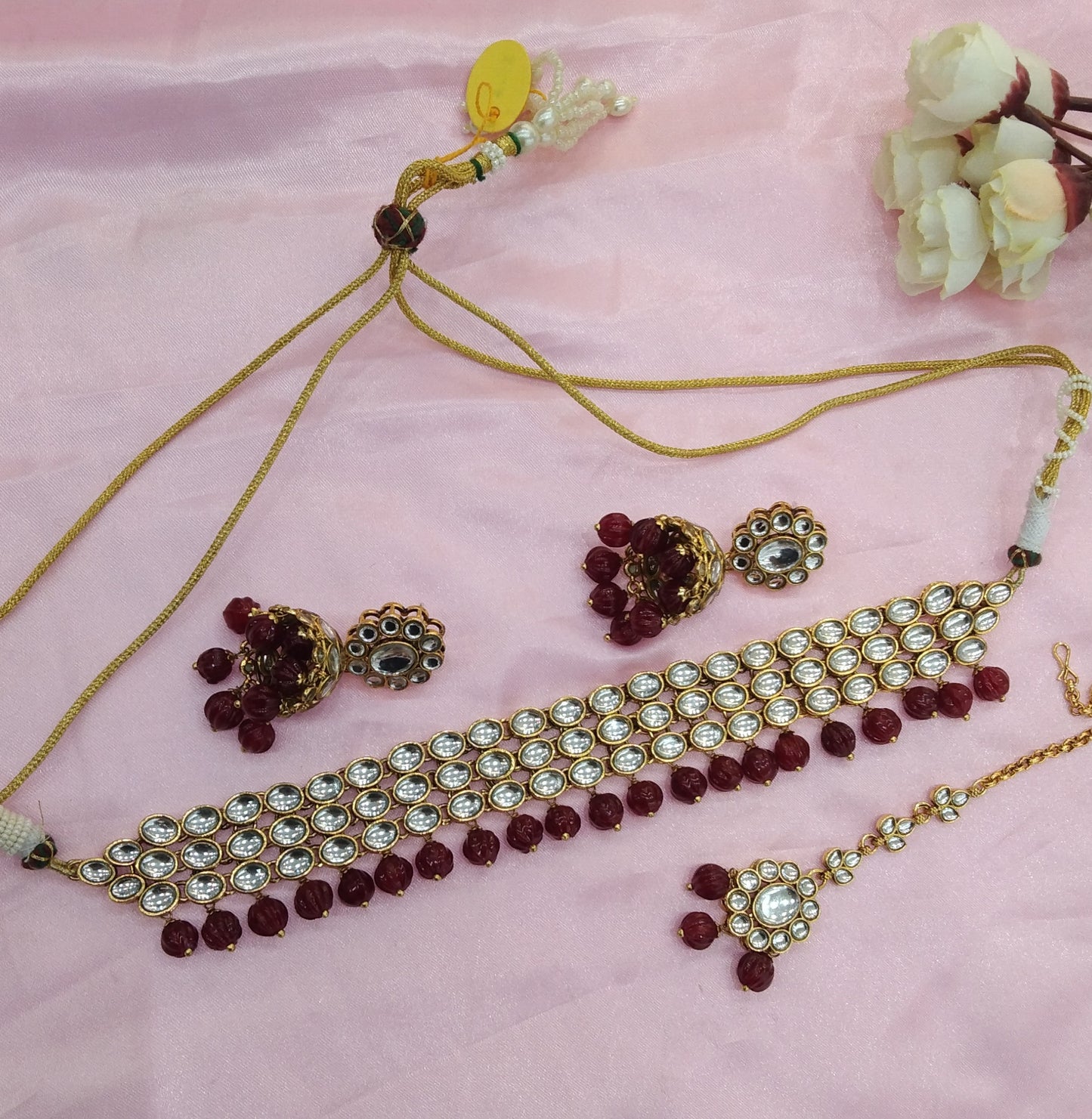 Ruby Kundan Choker Jewellery wide Set