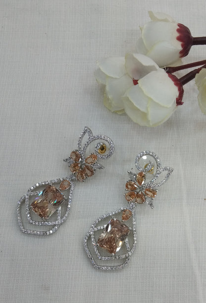 Gold Silver Cz American Diamond Earrings Kiran Jewellery Online
