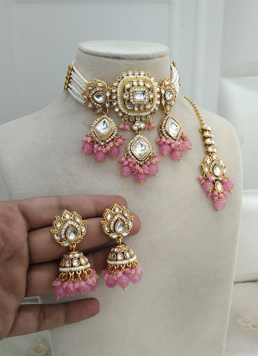 Gaajri Kundan Choker Jewellery Hansin Set