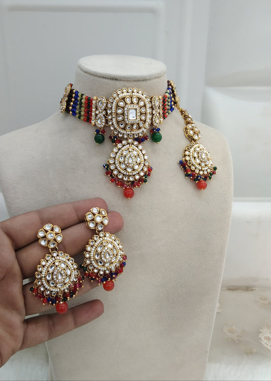Multi Color Kundan Choker Jewellery Lavina Set