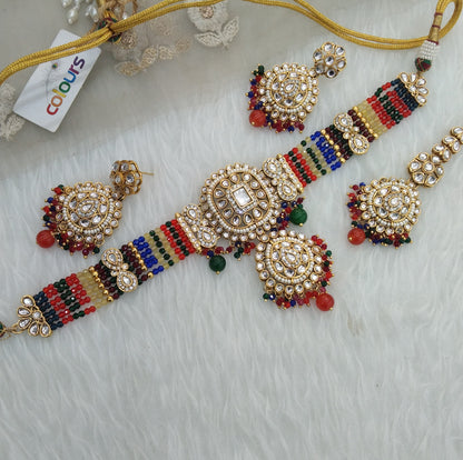 Multi Color Kundan Choker Jewellery Lavina Set
