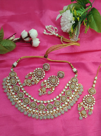 Pista Kundan Necklace Jewellery Ehimay Set