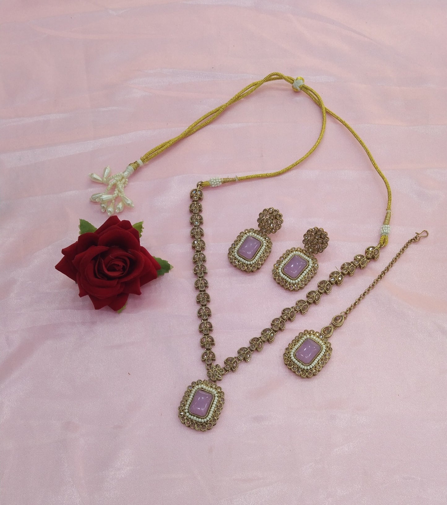 Lavender Necklace Jewellery Rishi Set