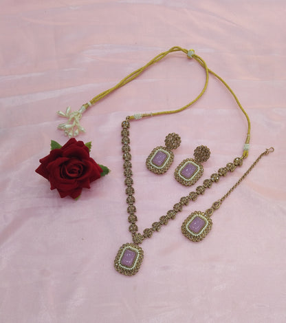 Lavender Necklace Jewellery Rishi Set