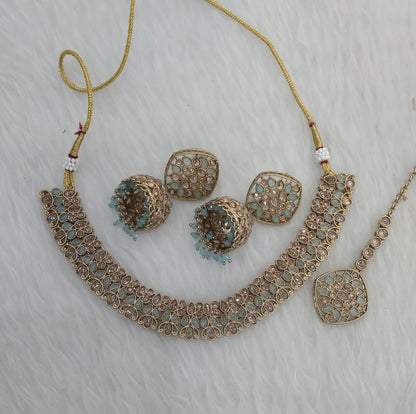 Sky Blue Necklace Jewellery Niti Set
