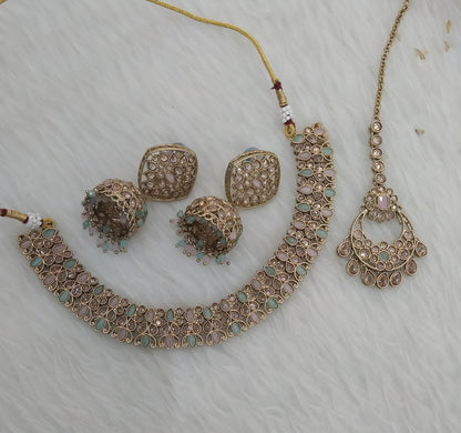 Antique Golden Necklace Jewellery Niti Set