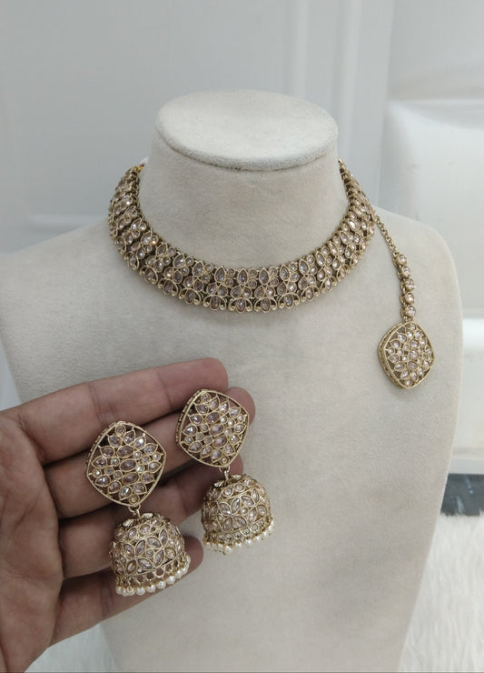 Antique Golden Necklace Jewellery Niti Set