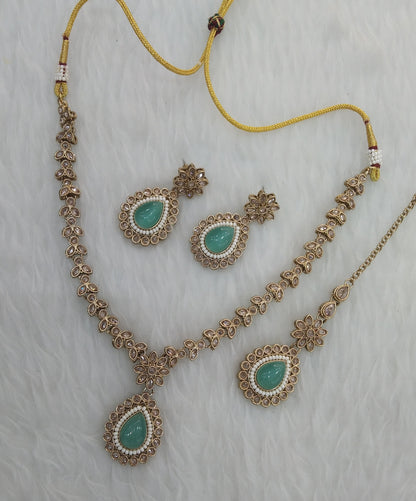 Sea Green Necklace Jewellery Rishi Set