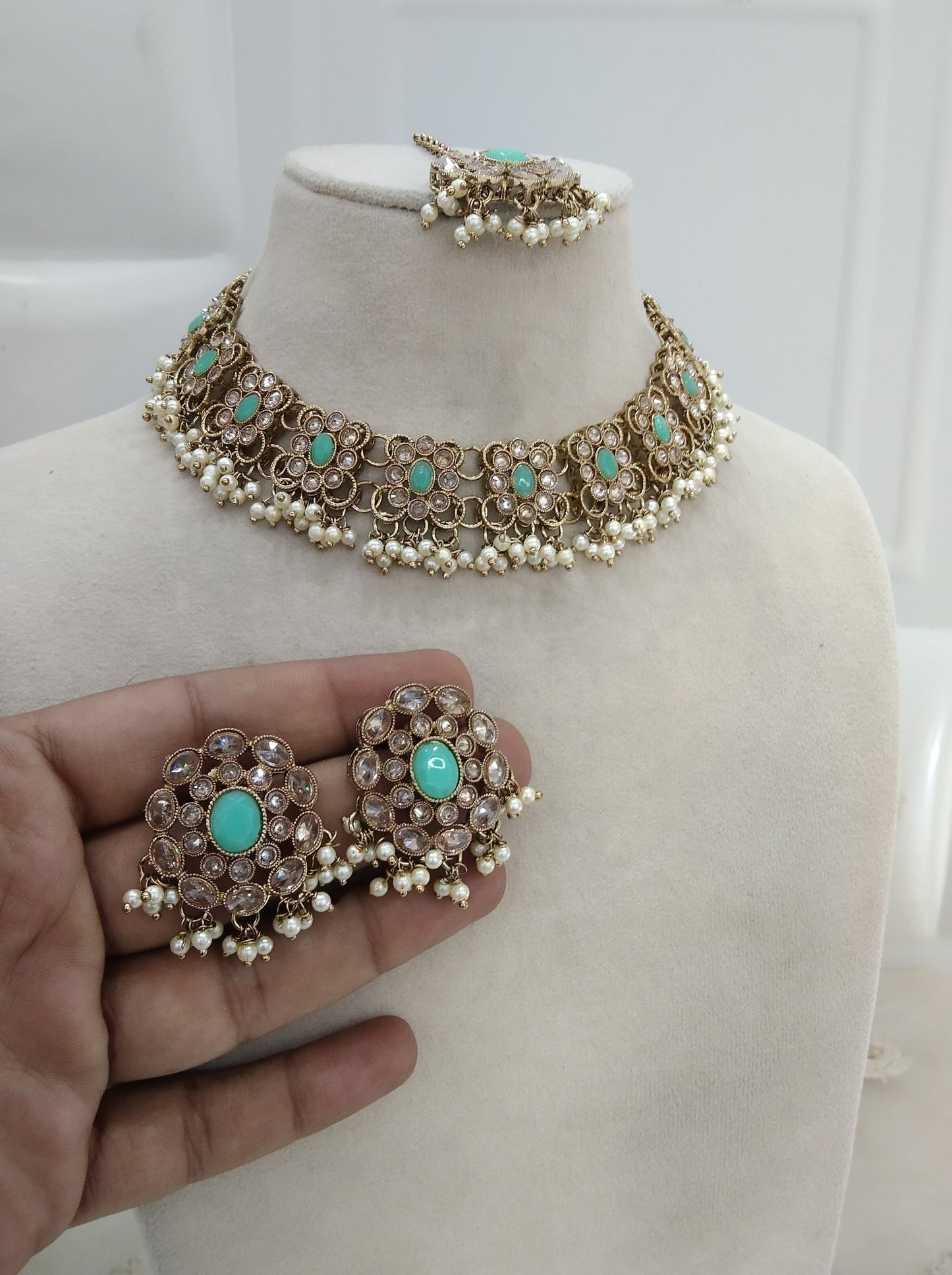 Mint Necklace Indian Jewellery Chavi Set