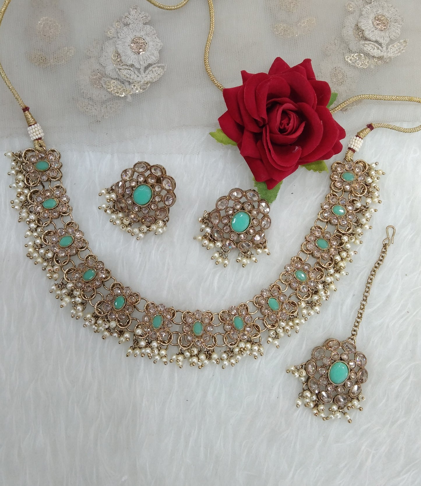 Mint Necklace Indian Jewellery Chavi Set